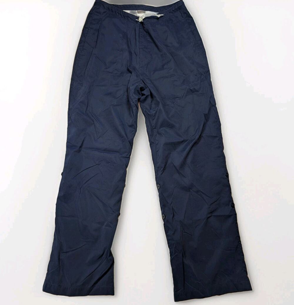 Nike Swoosh Y2K Roll Up Training Pants Navy Mesh Lined Women's Medium Wide Leg